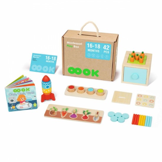 Žaislų dėžutė edukacinė 7in1 sensorinė dėžutė 16-18 mėnesių TOOKY TOY XXL Montessori