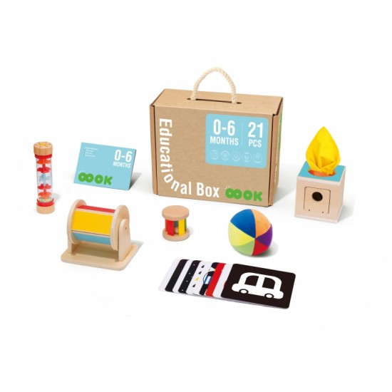 Žaislų dėžutė XXL Montessori edukacinė 6in1 sensorinė dėžutė 0-6 mėnesių TOOKY TOY