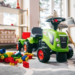Žalias traktorius su priekaba + priedai nuo 1 metų FALK Baby Claas