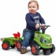 Žalias traktorius su priekaba + priedai nuo 1 metų FALK Baby Claas