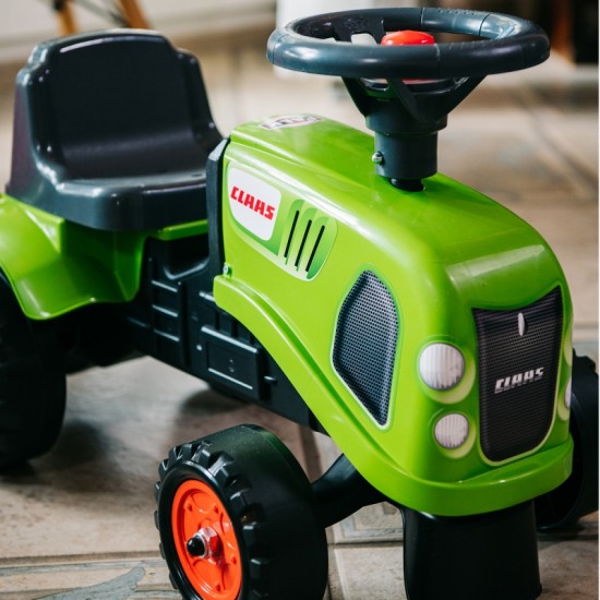 Žalias traktorius su priekaba + priedai nuo 1 metų FALK Baby Claas