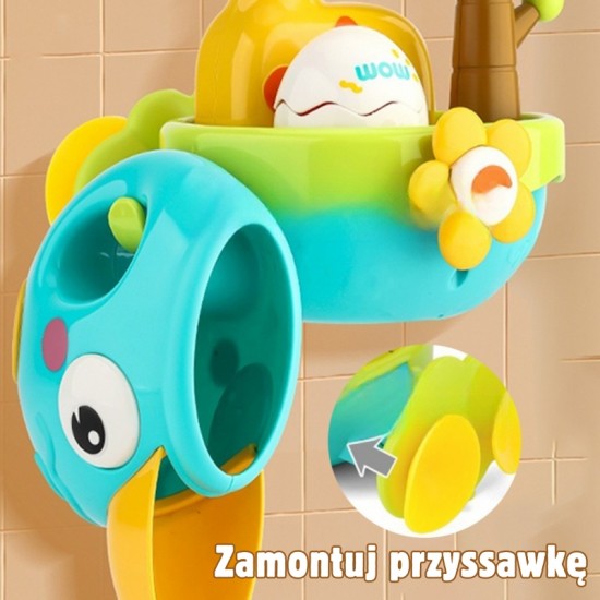 Žirafos vonios žaislas su siurbimo puodelio piltuvu WOOPIE BABY