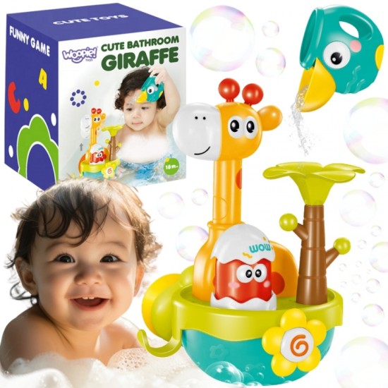 Žirafos vonios žaislas su siurbimo puodelio piltuvu WOOPIE BABY