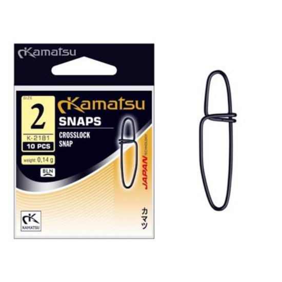 Žvejybiniai segtukai KAMATSU Crosslock Snap K-2181, Dydis Nr.4