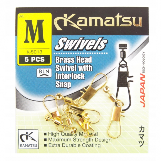 Žvejybinio karabino suktukas su segtuku KAMATSU Brass Head L