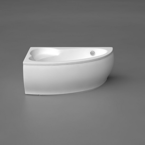 Akmens masės vonia Piccola 1540x950 mm, dešininė, su 2 skylėm maišytuvui, balta