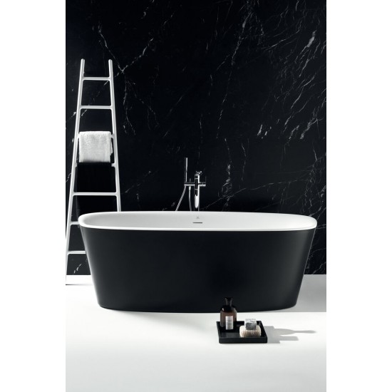 Akrilo vonia Ideal Standard Dea, 170x75, laisvai pastatoma, balta matinė/juoda matinė