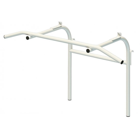 Ant sienelės pakabinamas skersinis + lygiagretės SANRO 2in1 Baltas, iki 150kg Ant sienelės pakabinamas skersinis + lygiagretės SANRO 2in1 Baltas, iki 150kg