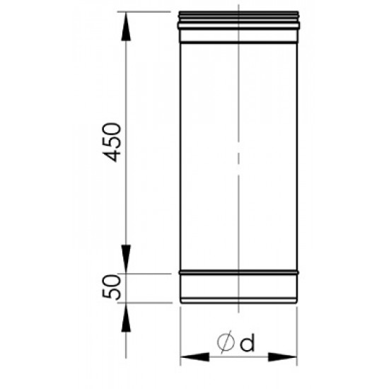 Apvalus įdėklas HeatUp NP d.150, L-0.5m (H111 1 1001 0150 050)