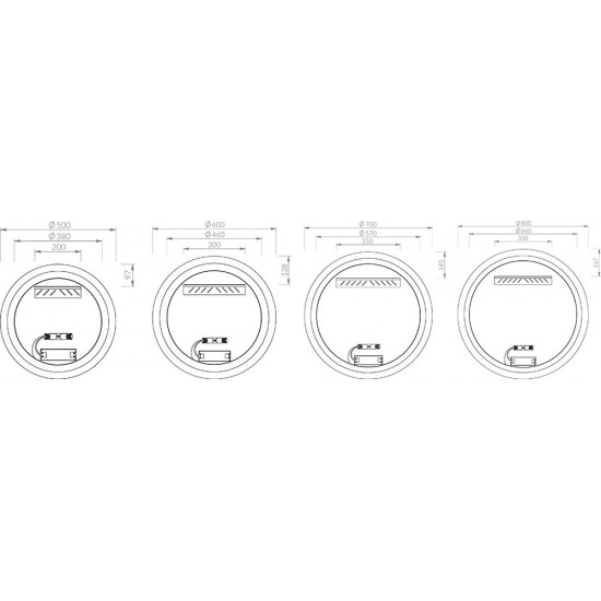 Apvalus veidrodis su LED apšvietimu Ravak Orbit I, Ø600x30 Apvalus veidrodis su LED apšvietimu Ravak Orbit I, Ø600x30