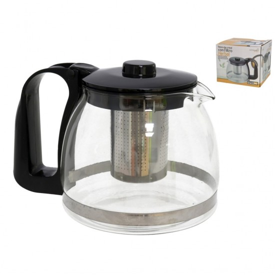 Arbatinukas stikl. 1.25L su met. sieteliu HERBAL Arbatinukas stikl. 1.25L su met. sieteliu HERBAL