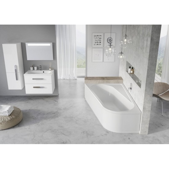 Asimetrinė vonia Ravak Chrome, 170x105, dešininė