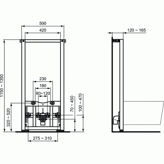 Bidė rėmas Ideal Standard Prosys