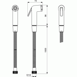 Bidetės galvute Ideal Standard, su metaline 1500 mm žarnele