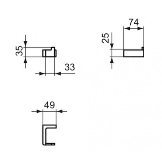 Chalato kabliukas Ideal Standard, CONCA, viengubas, kvadratinis Chalato kabliukas Ideal Standard, CONCA, viengubas, kvadratinis