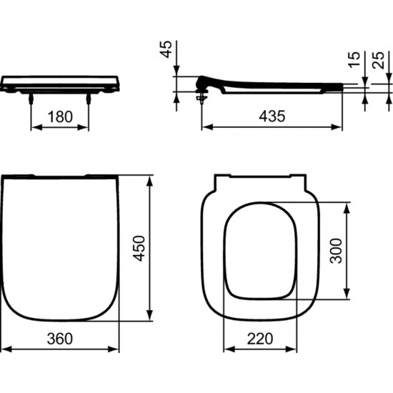 Dangtis WC Ideal Standard i.life A, Soft Close, Slim