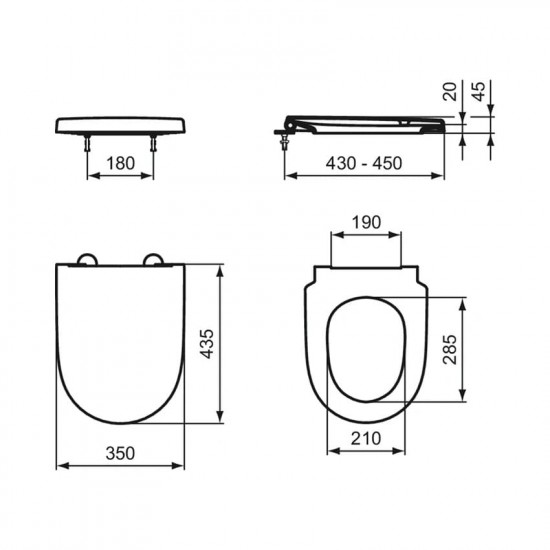 Dangtis WC Ideal Standard i.life O, Soft Close