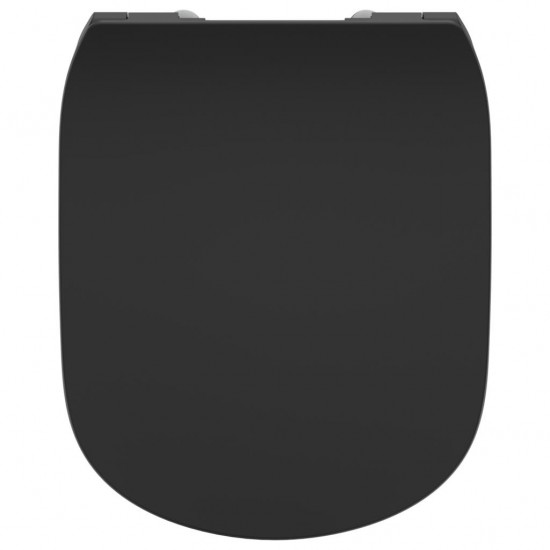 Dangtis WC Ideal Standard Tesi, Thin, lėtai nusileidžiantis, Silk Black juoda matinė