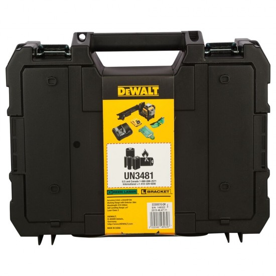 DeWALT DCE089D1G linijinis lazeris, 3D, žalias DeWALT DCE089D1G linijinis lazeris, 3D, žalias