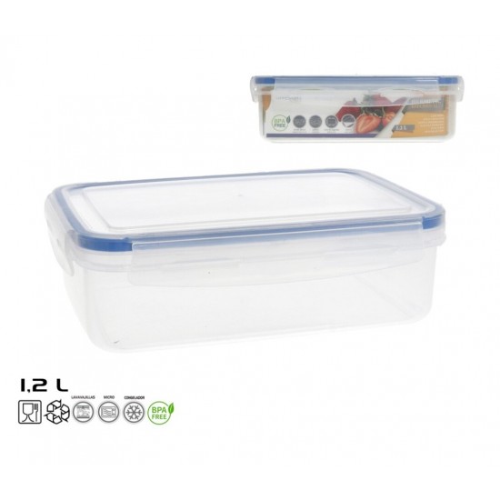 Dėžutė maistui plast. hermetinė 1.2L 15*21*6.5cm