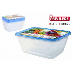 Dėžutės maistui plast. 1.0L 8vnt Privilege 3042