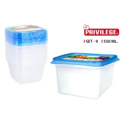 Dėžutės maistui plast. 550ml 9vnt Privilege 3050
