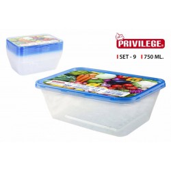 Dėžutės maistui plast. 750ml 9vnt Privilege 3040