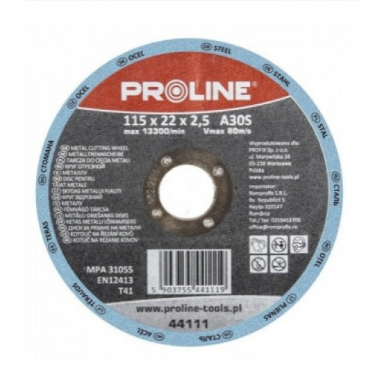 diskas metalui pjauti T41 125x2.5x22mm A30S PROLINE