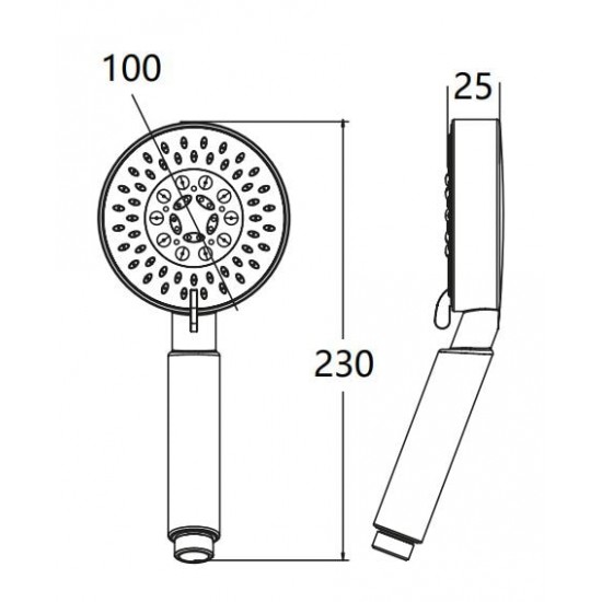 Dušo galvutė Optima, BSRS251, penkių funkcijų, Ø100 mm