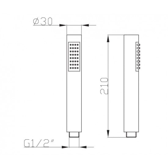 Dušo galvutė Optima, OPS020 Stick, vienos funkcijos, Ø30 mm