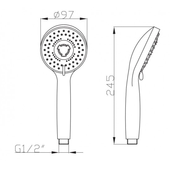 Dušo galvutė Optima, OPS021, trijų funkcijų, Ø97 mm