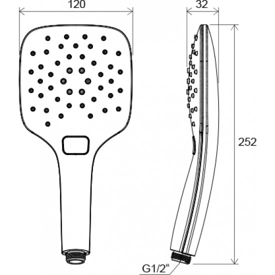 Dušo galvutė Ravak Air, 3 funkcijų (balta,120 mm) 958.10