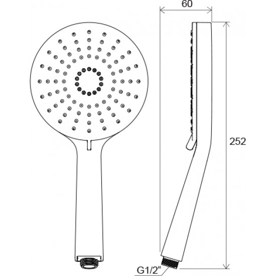 Dušo galvutė Ravak Flat, XXL 3 funkcijos, 140 mm, 961.00