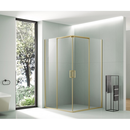 Dušo kabina AW1142 100x100 GOLD skaidri be pado