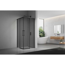 Dušo kabina ELEGANCE 100x100 juoda/pilka be pado
