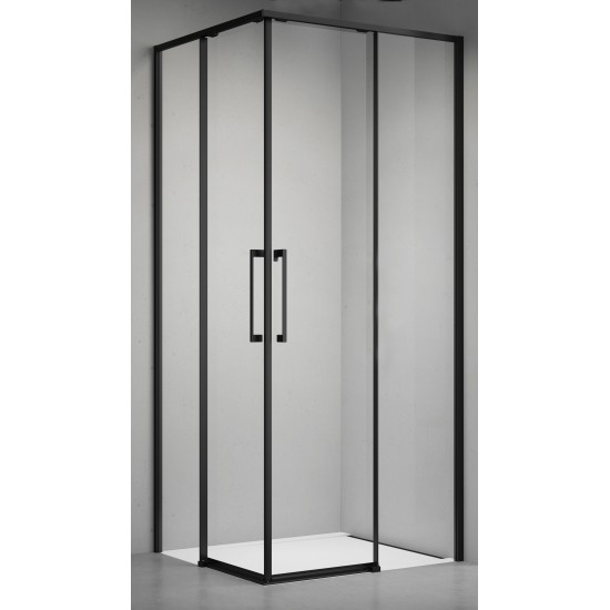 Dušo kabina ELEGANCE 100x100 juoda/skaidri be pado