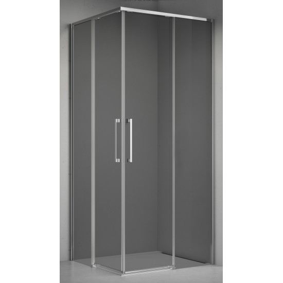 Dušo kabina ELEGANCE 90x90 chrom/pilka be pado