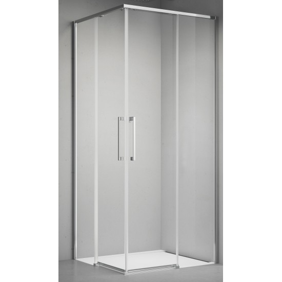Dušo kabina ELEGANCE 90x90 chrom/skaidri be pado