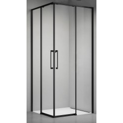 Dušo kabina ELEGANCE 90x90 juoda/skaidri be pado