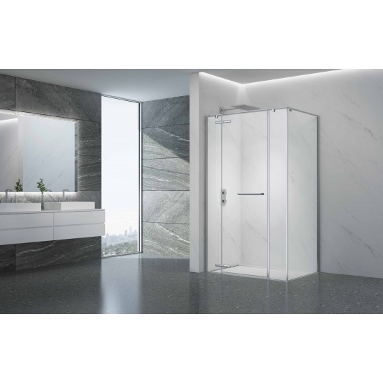 Dušo kabina PRESTIGE 100x100 chrom/skaidri be pado