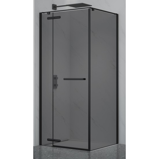 Dušo kabina PRESTIGE 100x100 juoda/pilka be pado