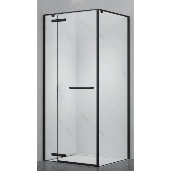Dušo kabina PRESTIGE 100x100 juoda/skaidri be pado