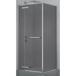 Dušo kabina PRESTIGE 90x90 chrom/pilka be pado