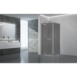 Dušo kabina PRESTIGE 90x90 chrom/pilka be pado