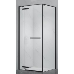 Dušo kabina PRESTIGE 90x90 juoda/skaidri be pado