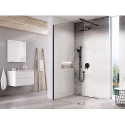Dušo kabina Ravak Walk-In Wall, 60x80-120 Walk-In Wall Set 60,  juoda+stiklas Transparent