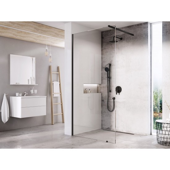 Dušo kabina Ravak Walk-In Wall, 60x80-120 Walk-In Wall Set 60,  juoda+stiklas Transparent