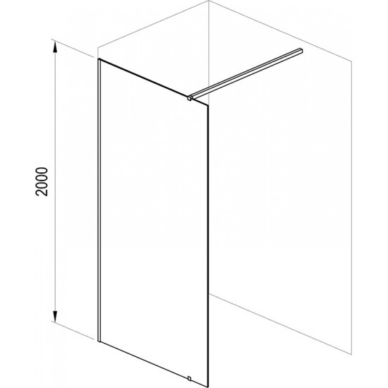 Dušo kabina Ravak Walk-In Wall, 80x80-120 Walk-In Wall Set 80, chromas+stiklas Transparent