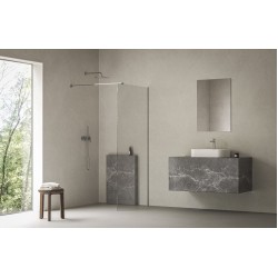 Dušo kabina Walk-In Air Wall, 100, Walk-In Air Wall 100 juodas+Transparent