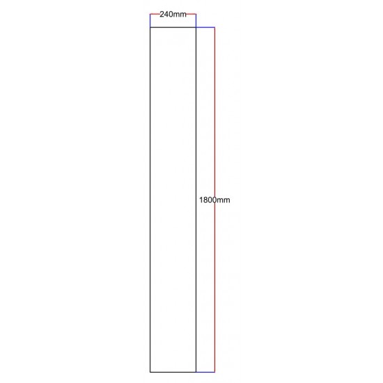 Dušo kabinos šoninis stiklas tiesus 240x1800 grey 3.73.